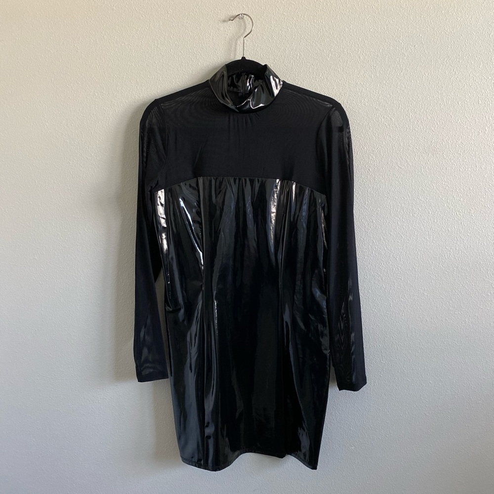 Faux Leather Dress